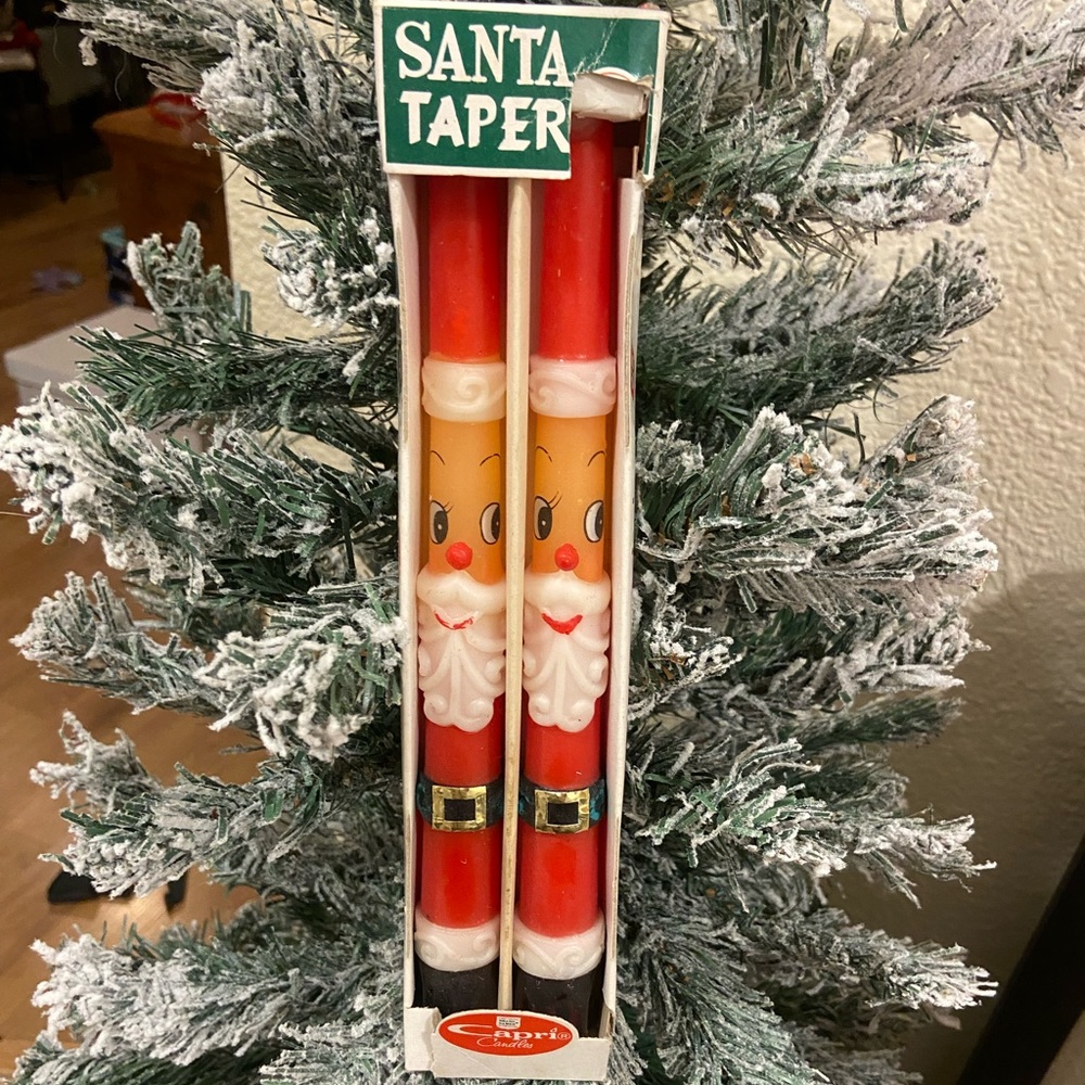 Vintage Santa Taper Candles Mid-Century